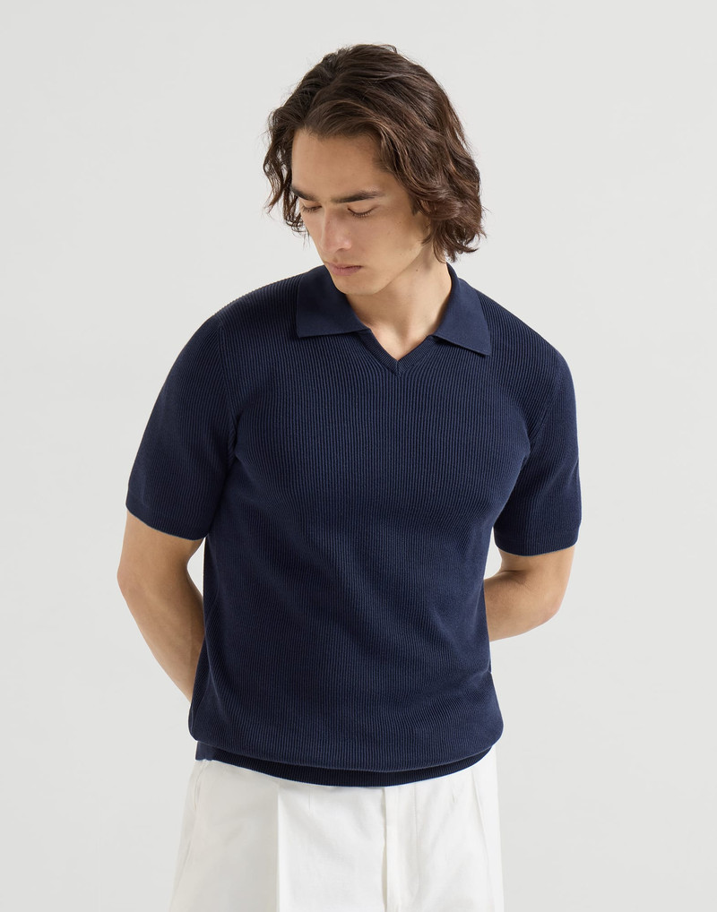 Cotton English rib knit polo 2