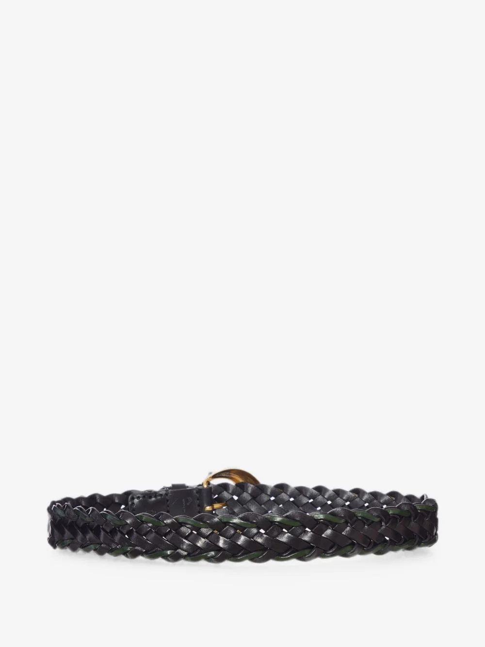 braided leather belt - 1