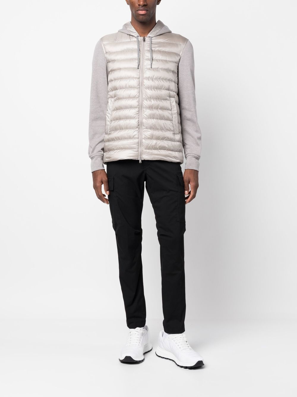 contrasting-sleeves padded jacket - 2