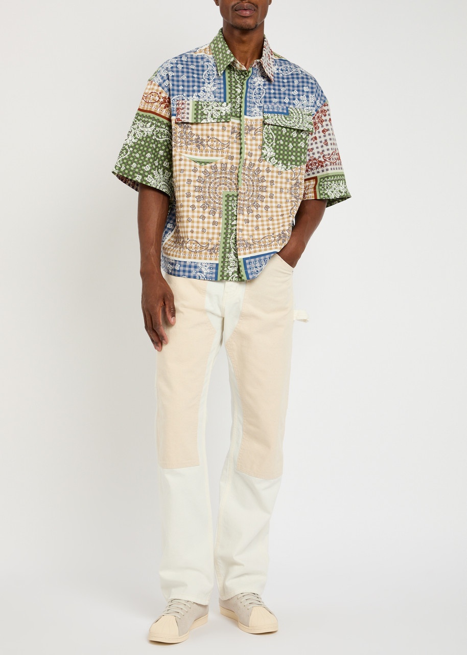 Rhude Bandana Boxy Linen-blend Shirt - 4