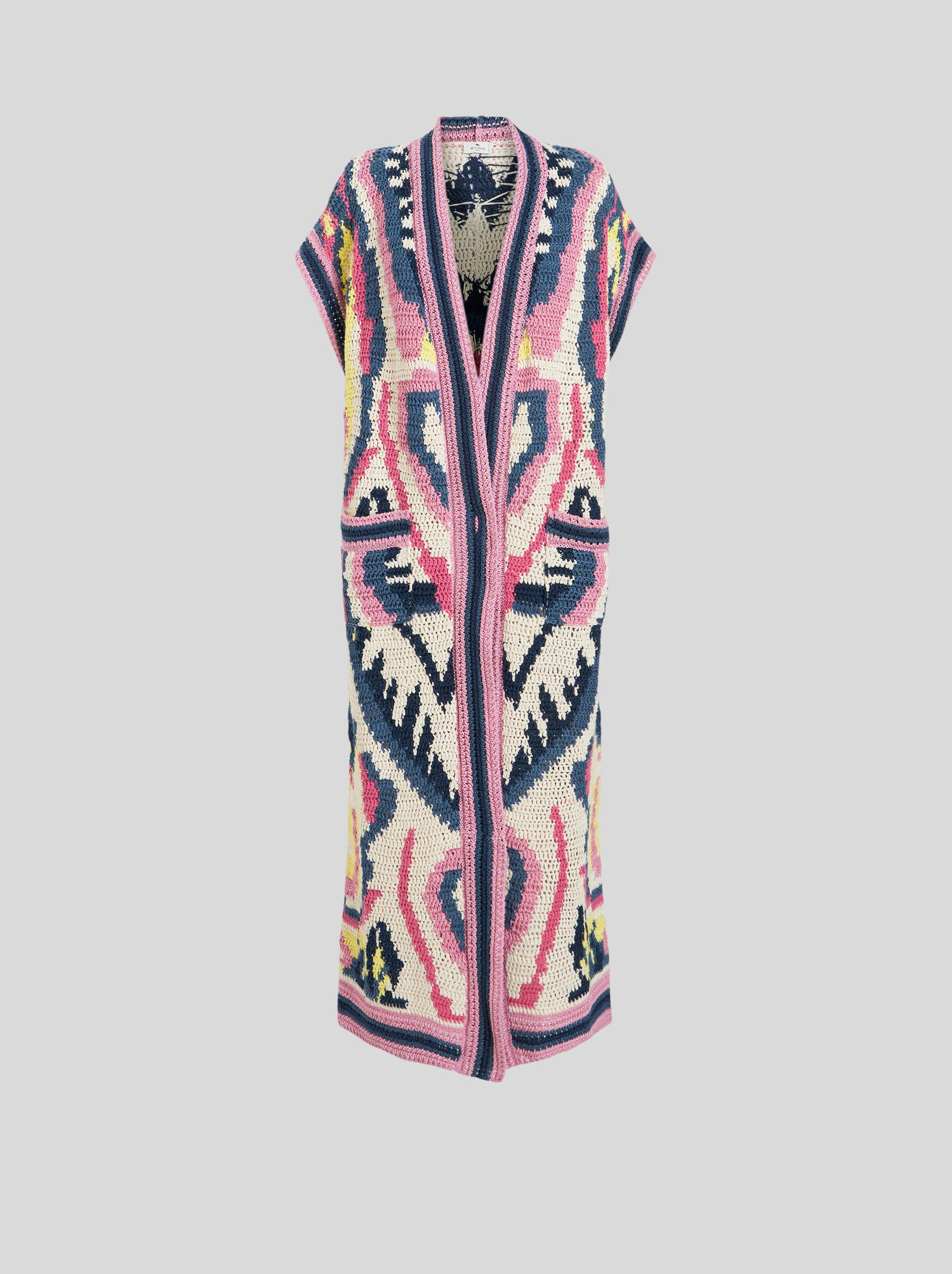 MAXI JACQUARD KNIT GILET - 1