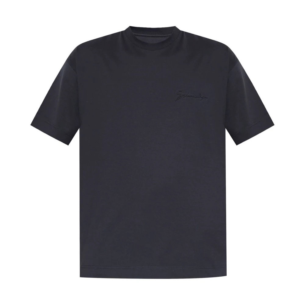 NAVY LOGO EMBOSSED T-SHIRT - 1