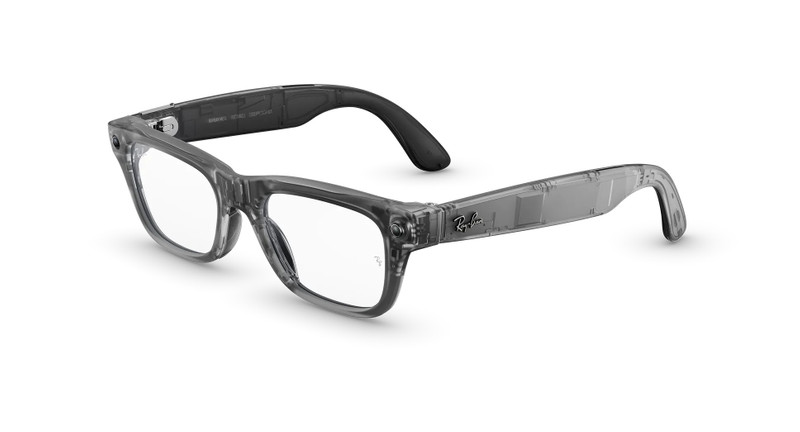 Ray-Ban Ray-Ban Meta Blayzer Optics (Gen 2), Large Matte Transparent Ice Grey, Clear Lenses outlook