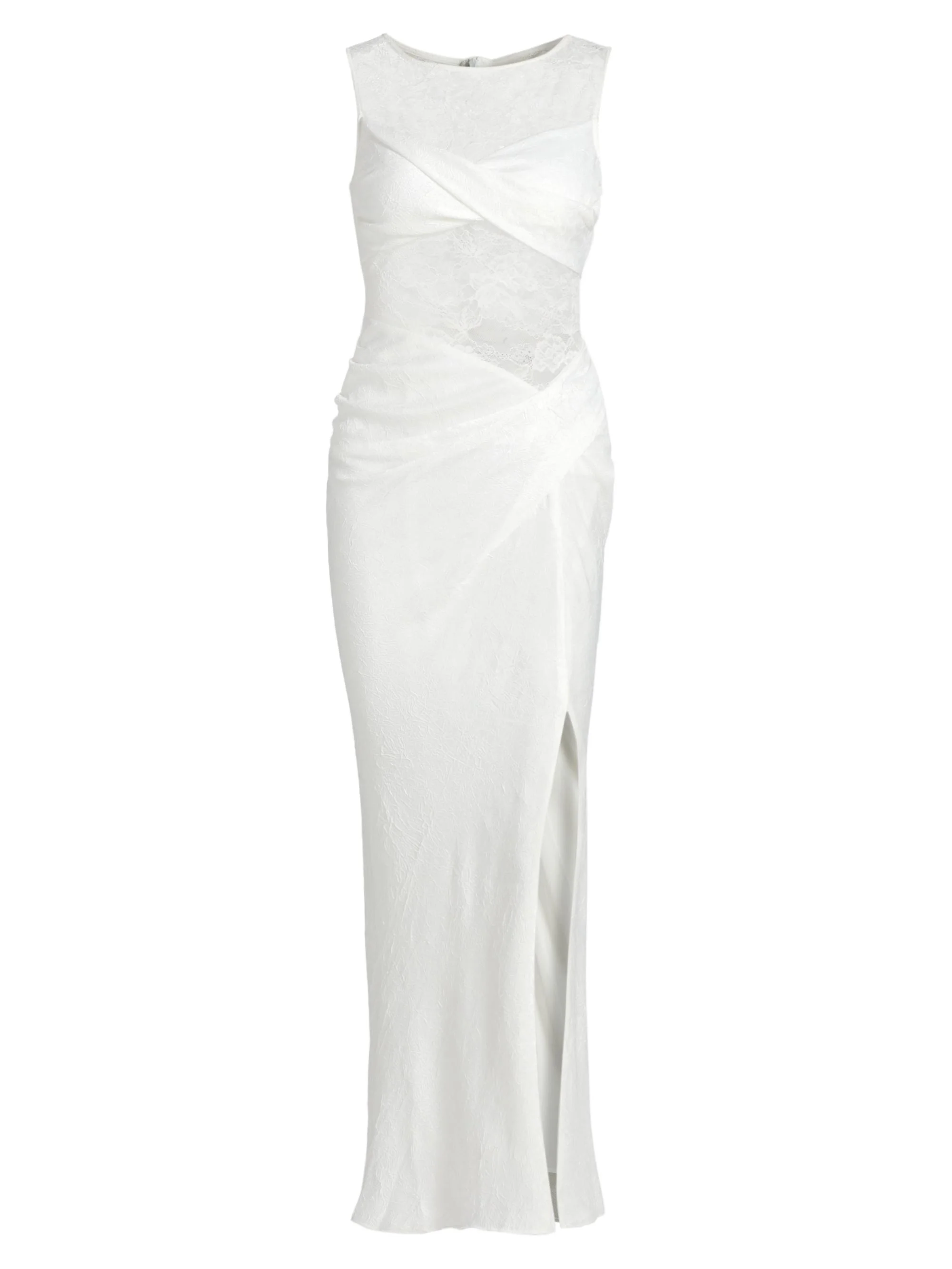 Women's Nida Lace Draped Twist-Front Maxi Dress - Ivory - 1