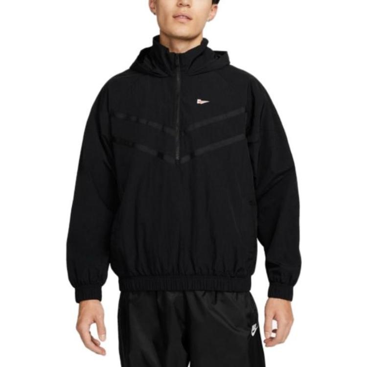 Nike Heritage Essentials Half-zip Overhead Woven Windbreaker Jacket 'Black' FD0903-010 - 4