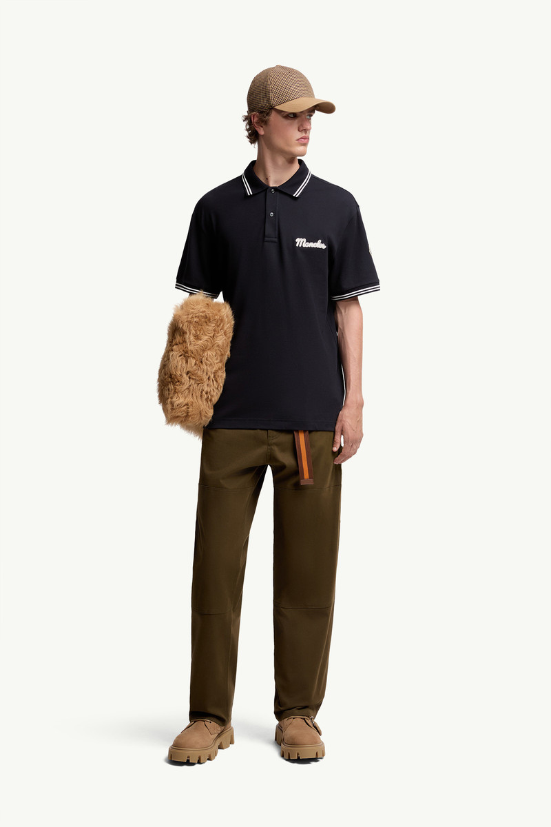 Moncler Embroidered Logo Cotton Piquet Polo Shirt outlook
