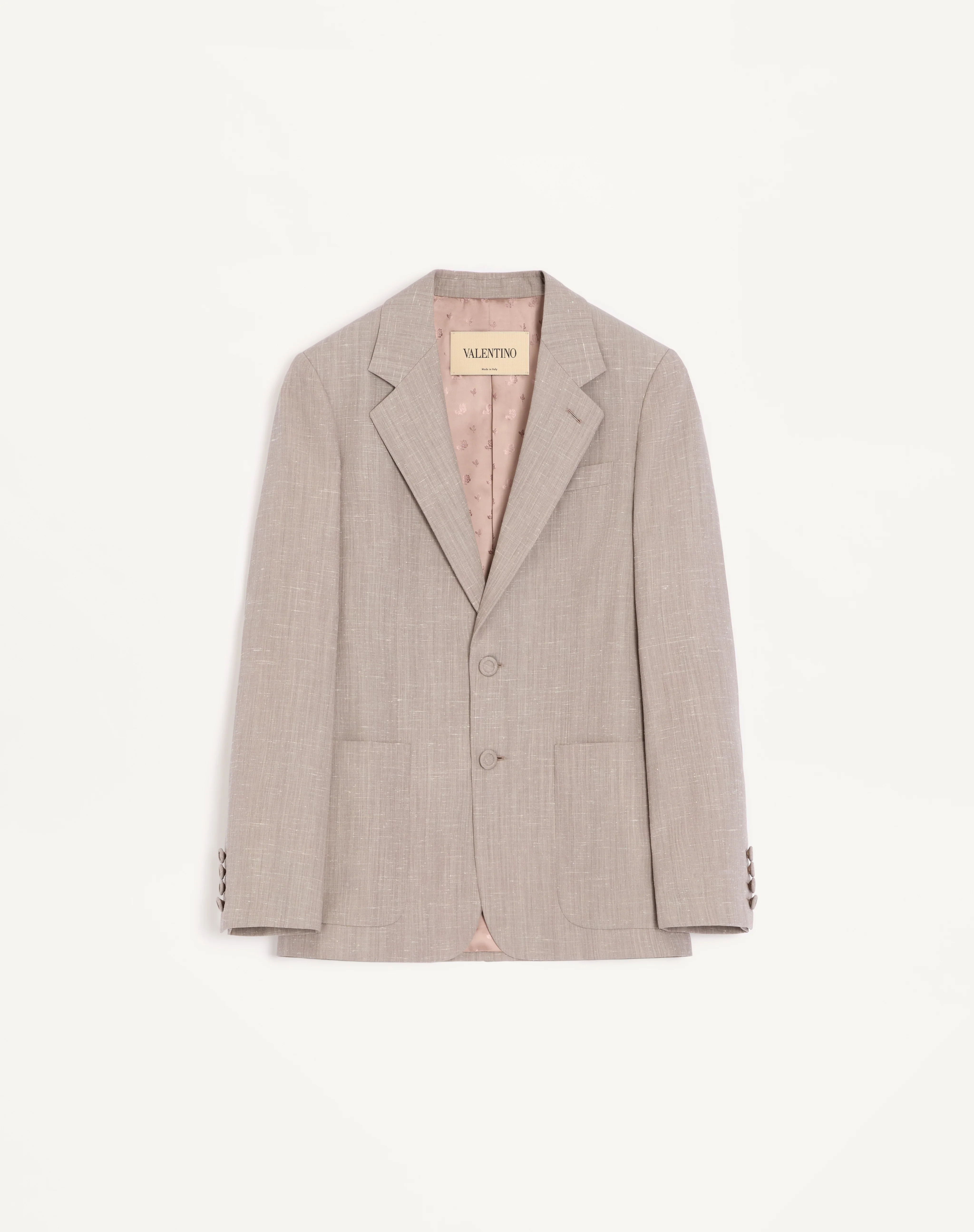 VALENTINO SINGLE-BREASTED JACKET IN BOUTONNÉ WOOL - 1