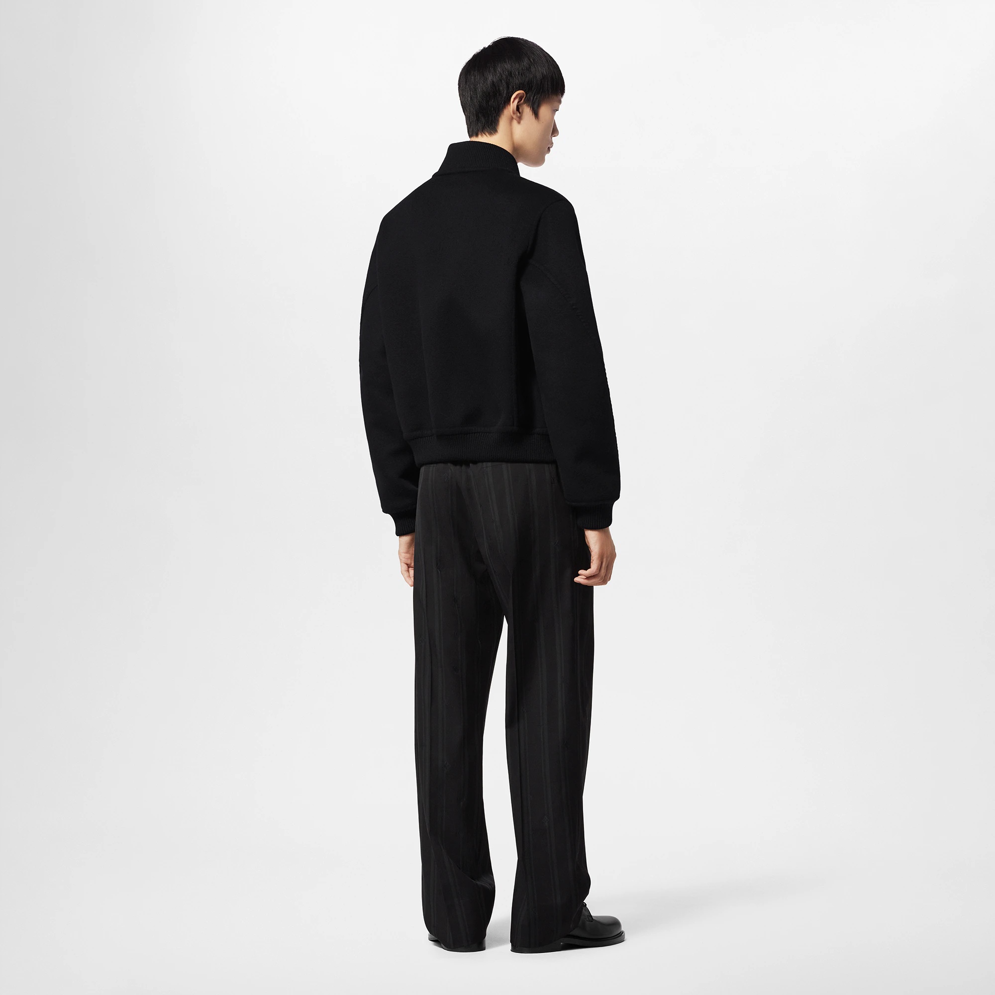 Reversible Double Face Wool-Silk Blend Bomber - 5