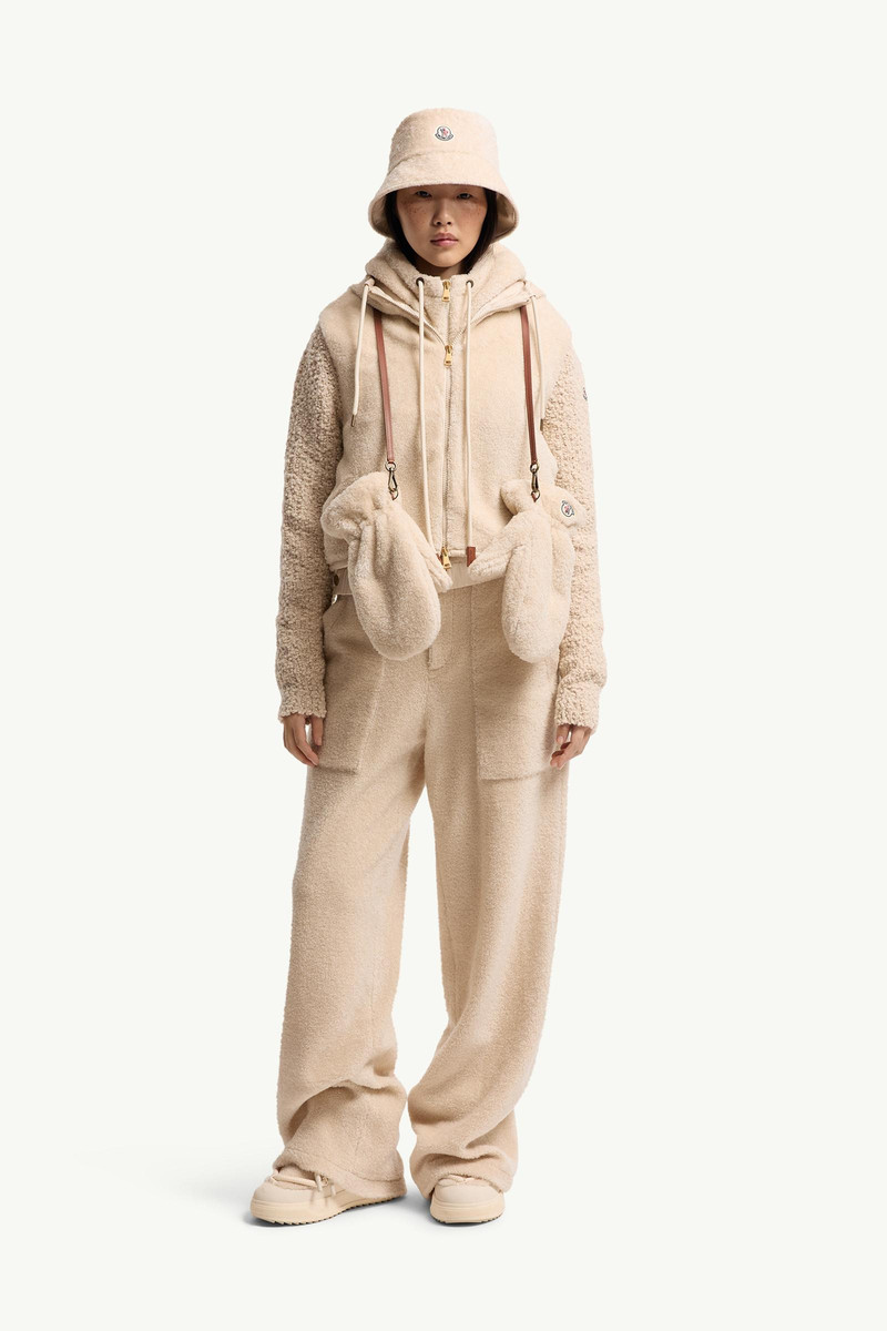 Moncler Bouclé & Teddy Zip-Up Hoodie outlook