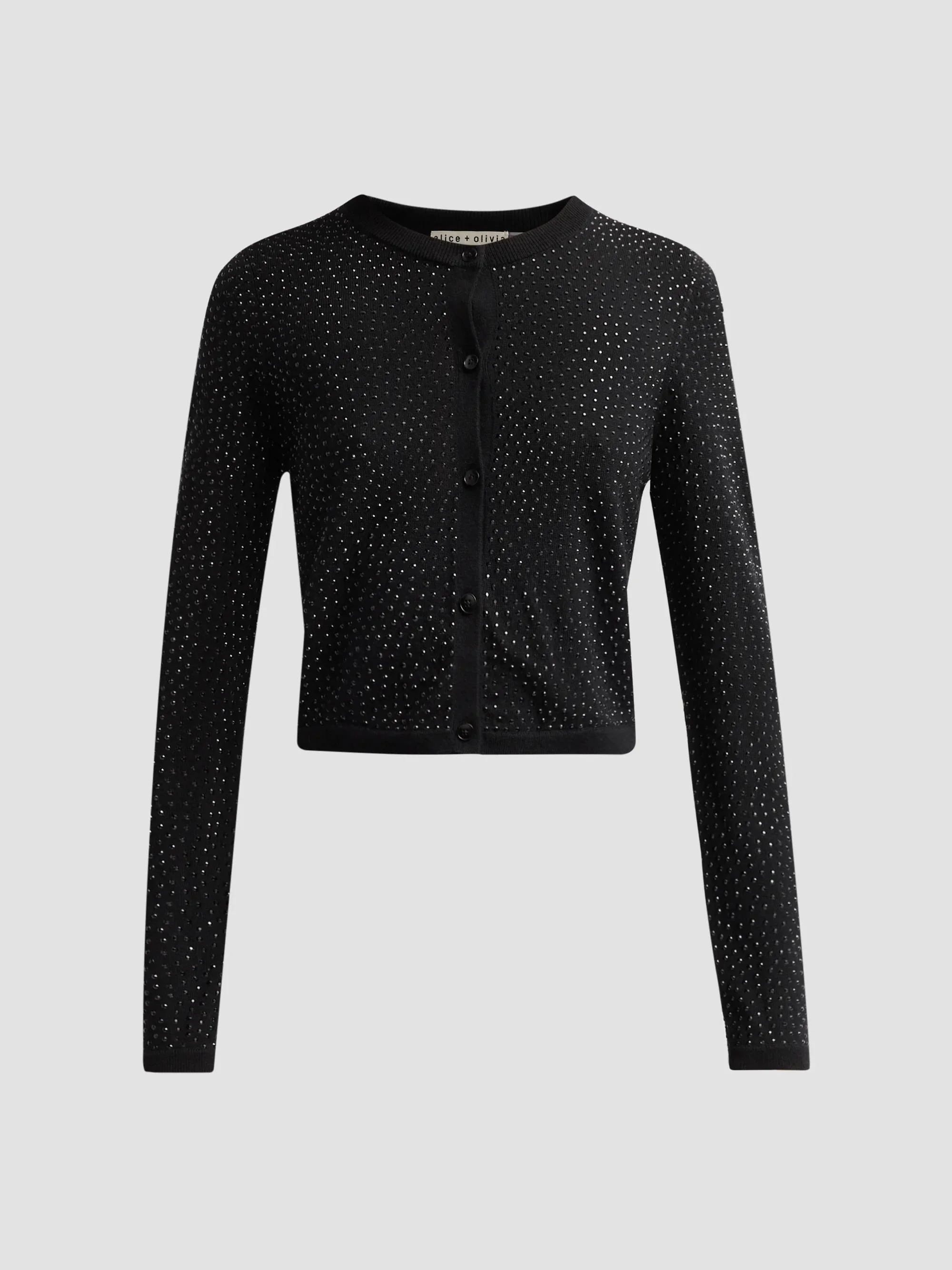 Women's Carson Embellished Wool Cardigan - Black - 1