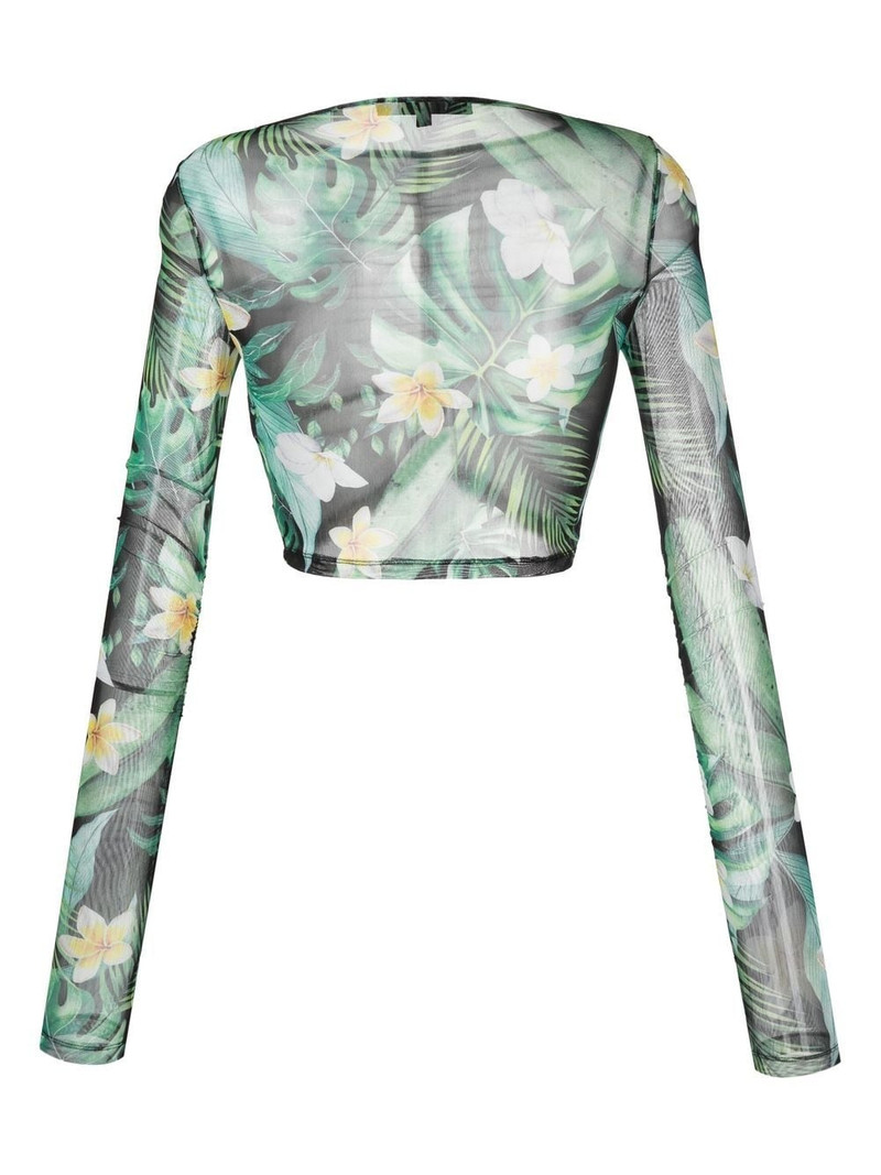 PHILIPP PLEIN Hawaii-print cropped top outlook