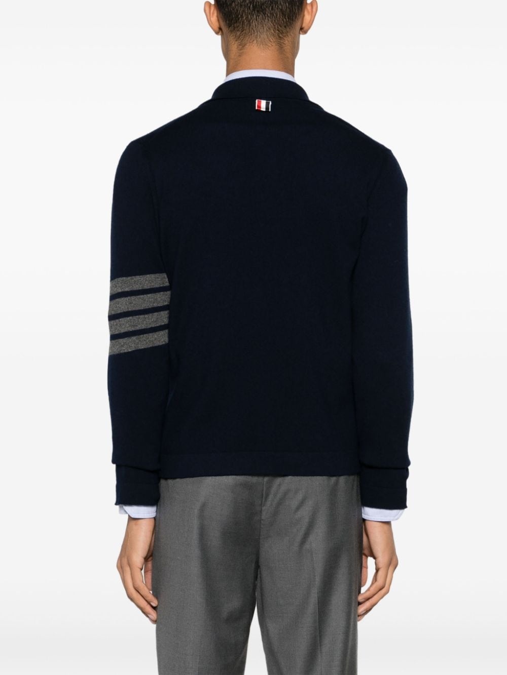 4-Bar stripe cashmere cardigan - 4