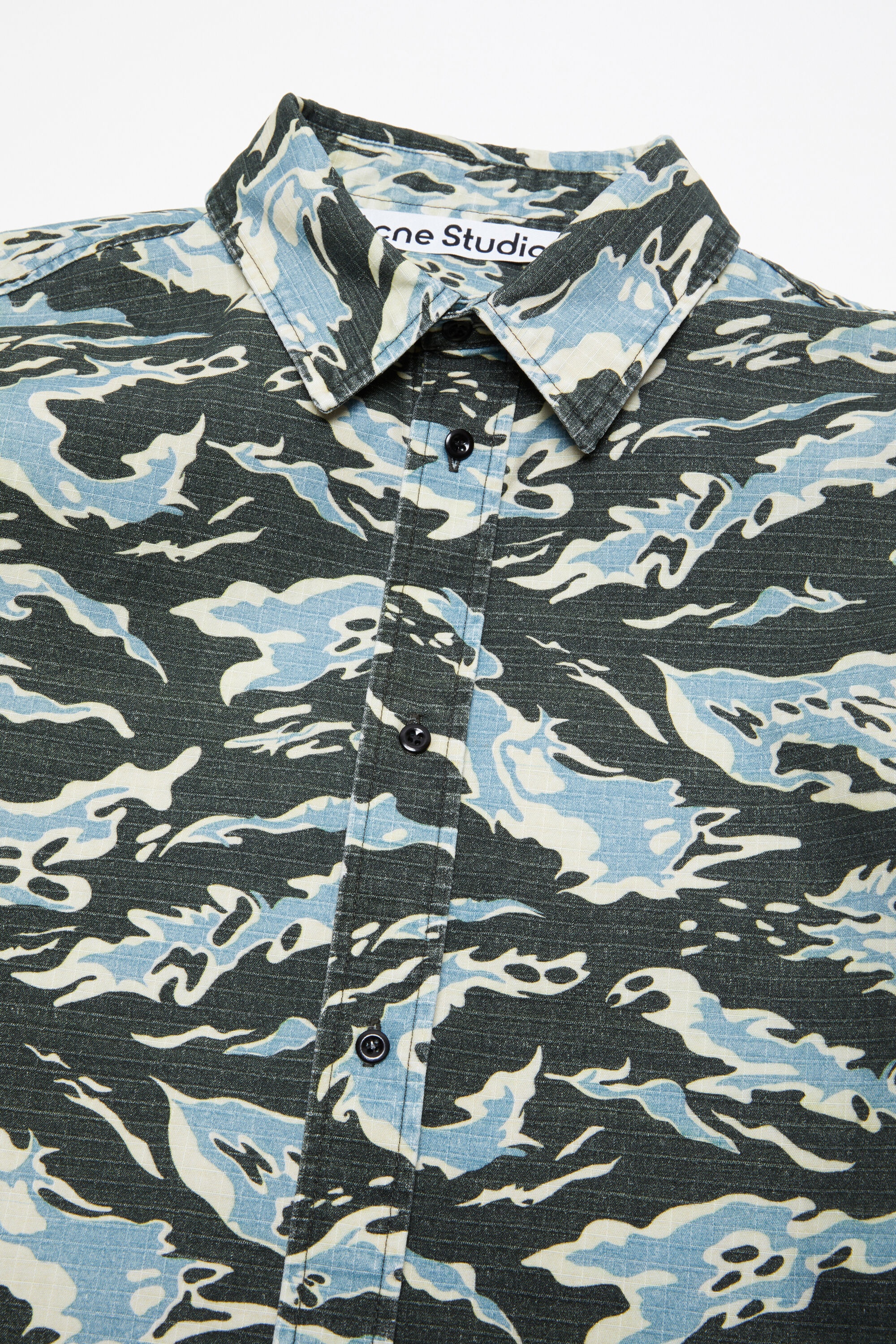 Ripstop button-up shirt - Black/blue - 5