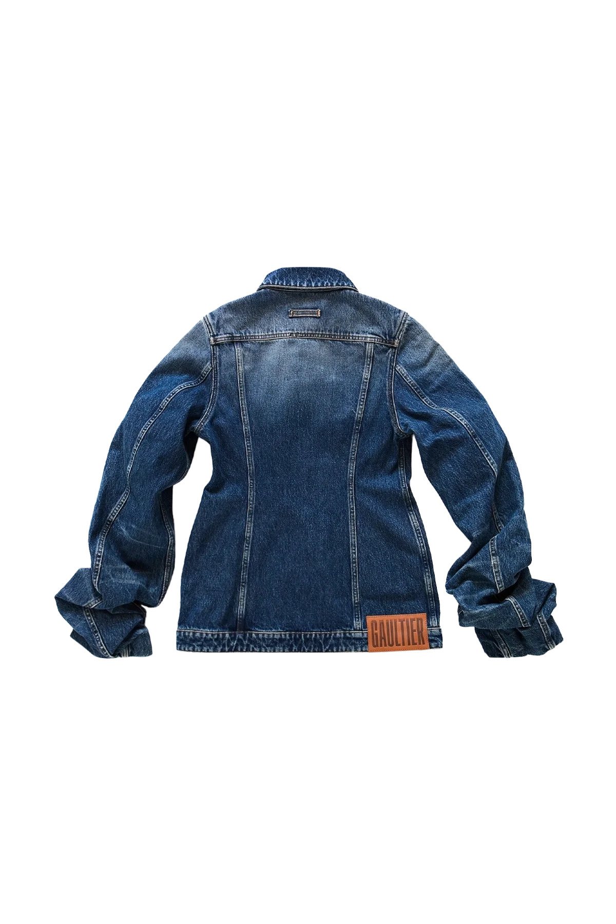 Jean Paul Gaultier Fitted Denim Jacket With Extended Sleeves Vintage Blue - 2