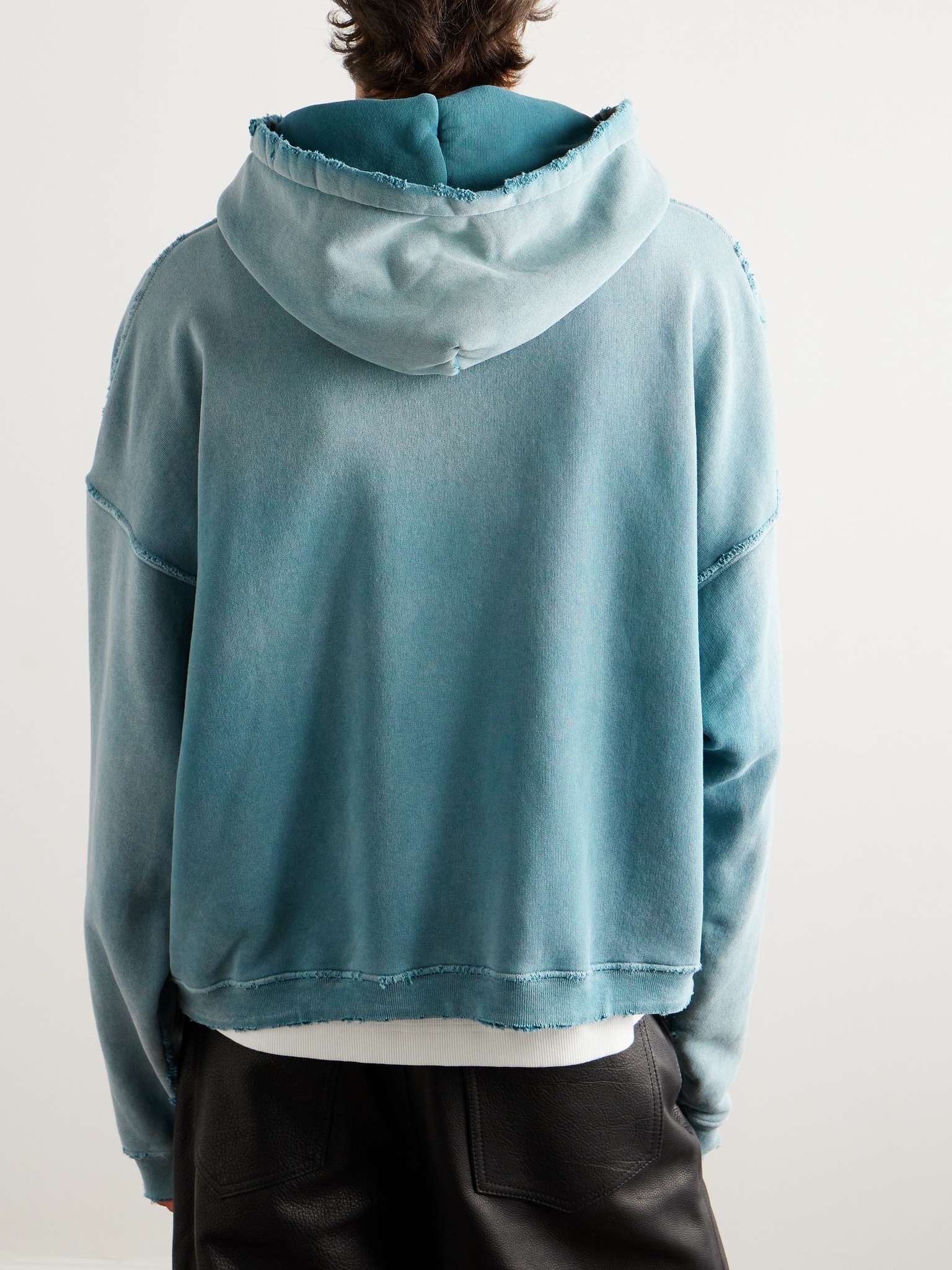 Logo-Print Distressed Cotton-Jersey Hoodie - 3