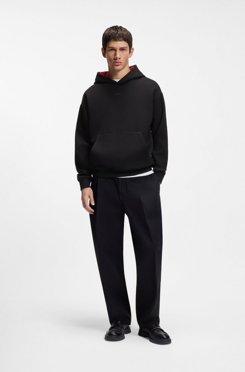 HUGO EMBROIDERED-LOGO HOODIE IN STRETCH COTTON outlook