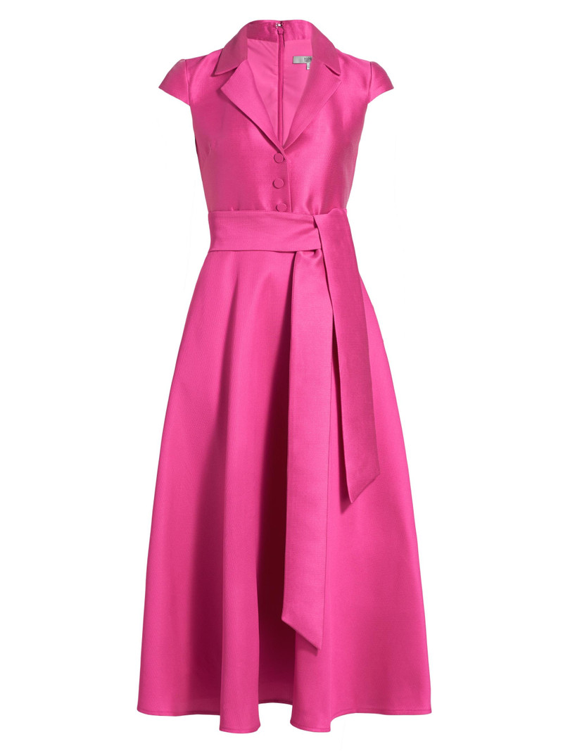 Women's Pebble Gazar Sash-Waist Cocktail Dress - Watermelon 1