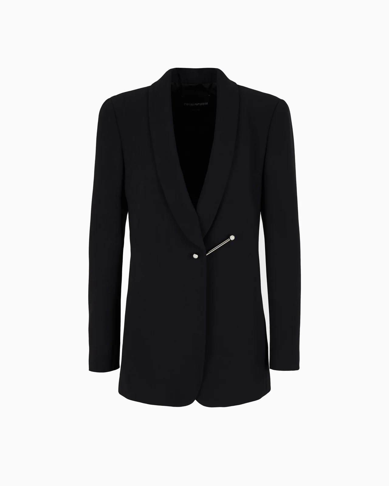 Shawl collar jacket in envers satin with piercing-style closure - 1