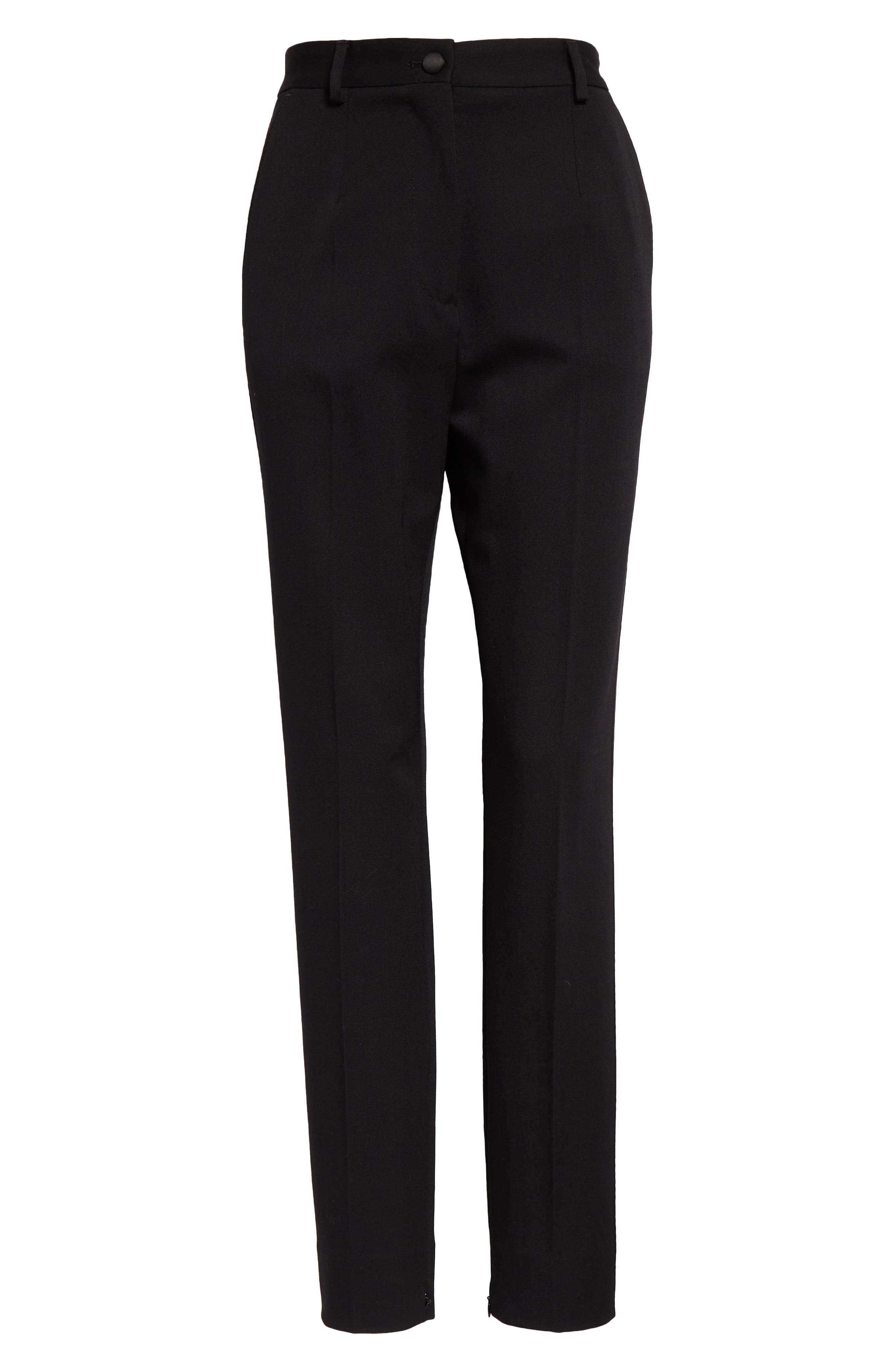 Wool Blend Gabardine Ankle Trousers - 5