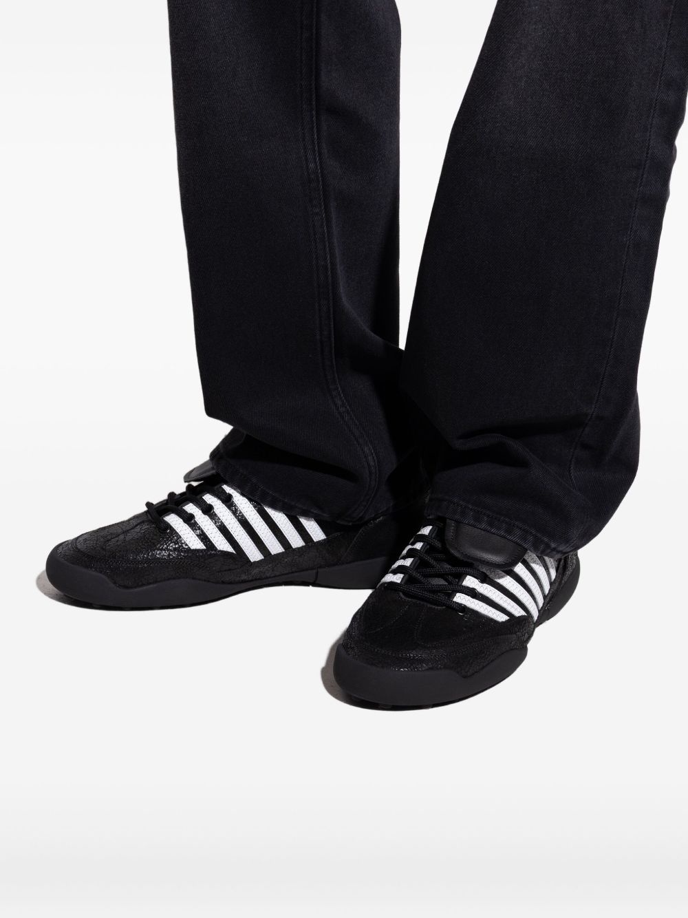 stripe-detail leather sneakers - 4