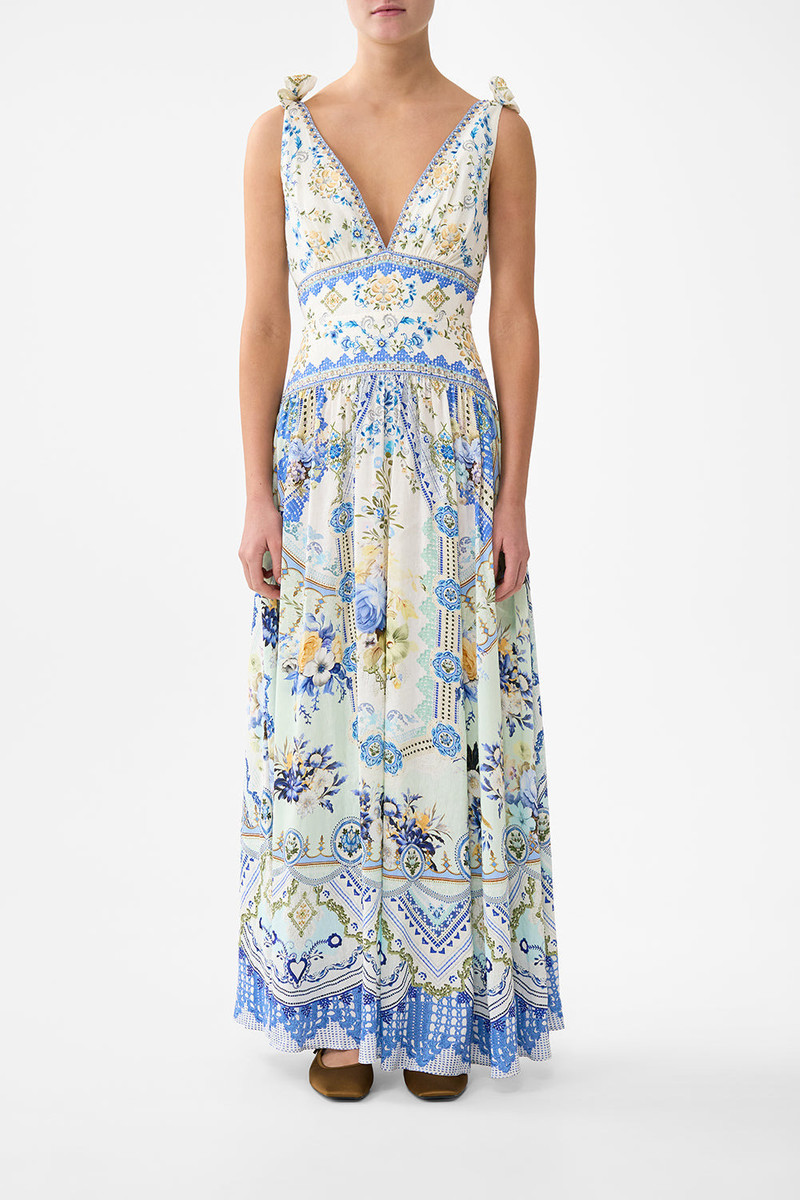 CAMILLA TIE SHOULDER DRESS outlook