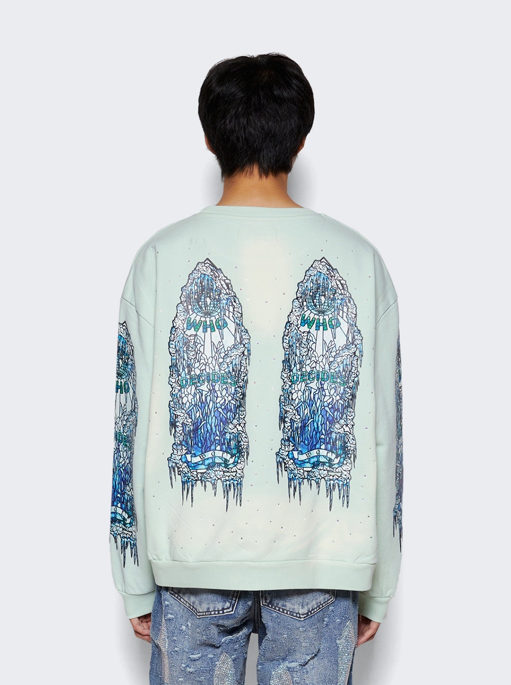 Iced Glass Crewneck Sweatshirt Sage - 5