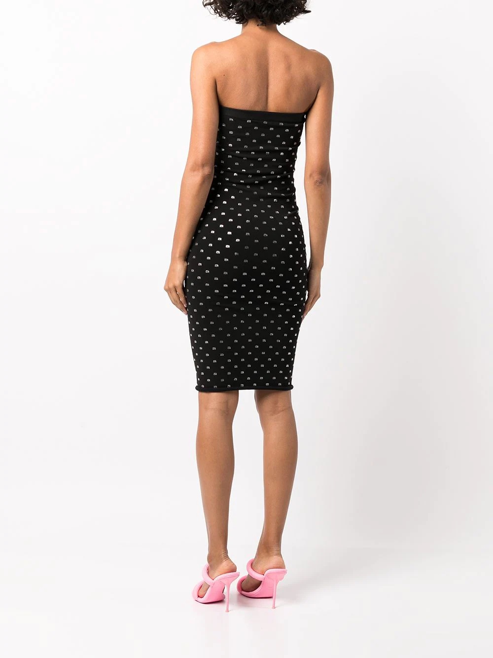 crystal-embellished strapless dress - 4