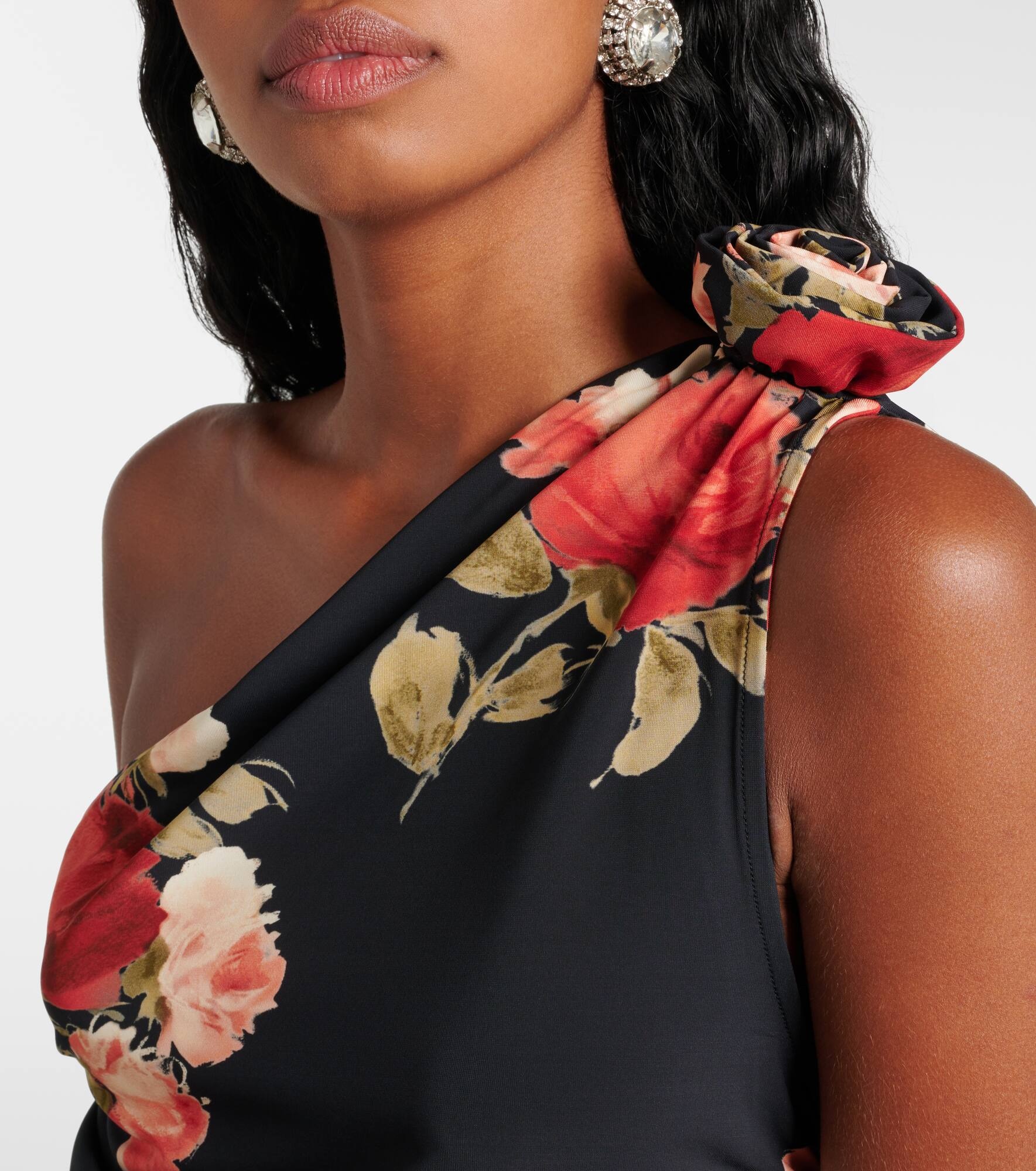 Floral ruched one-shoulder top - 4