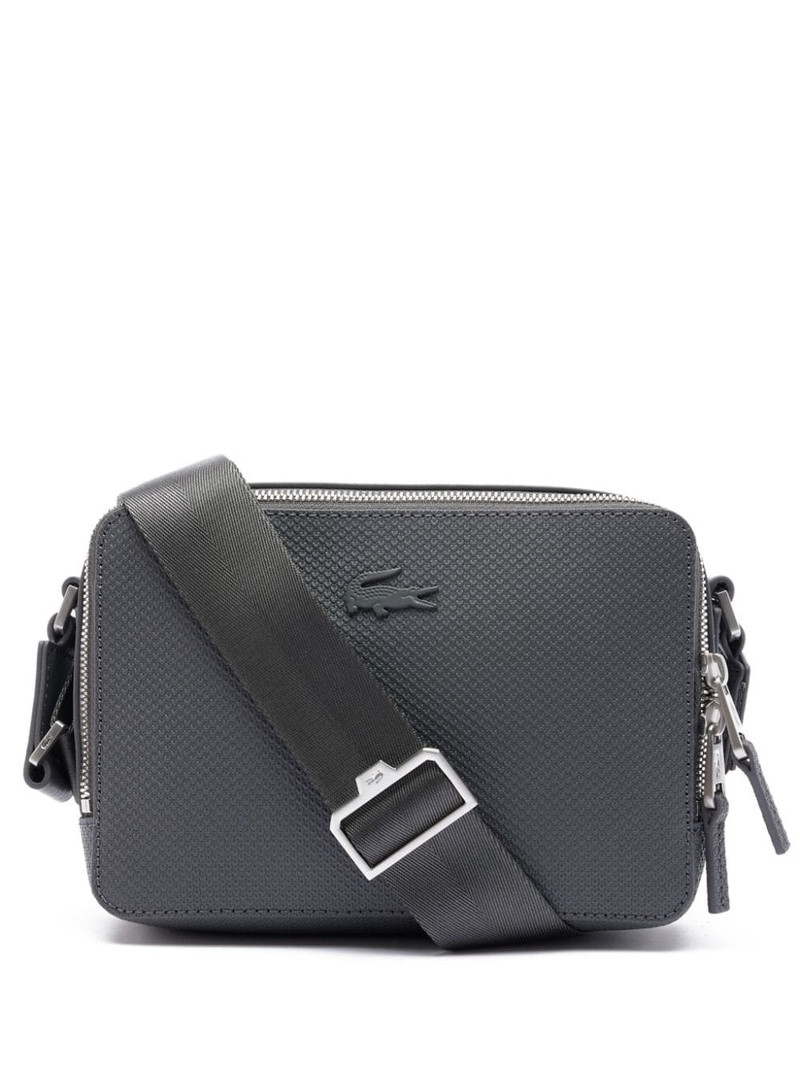 logo-plaque leather shoulder bag 1