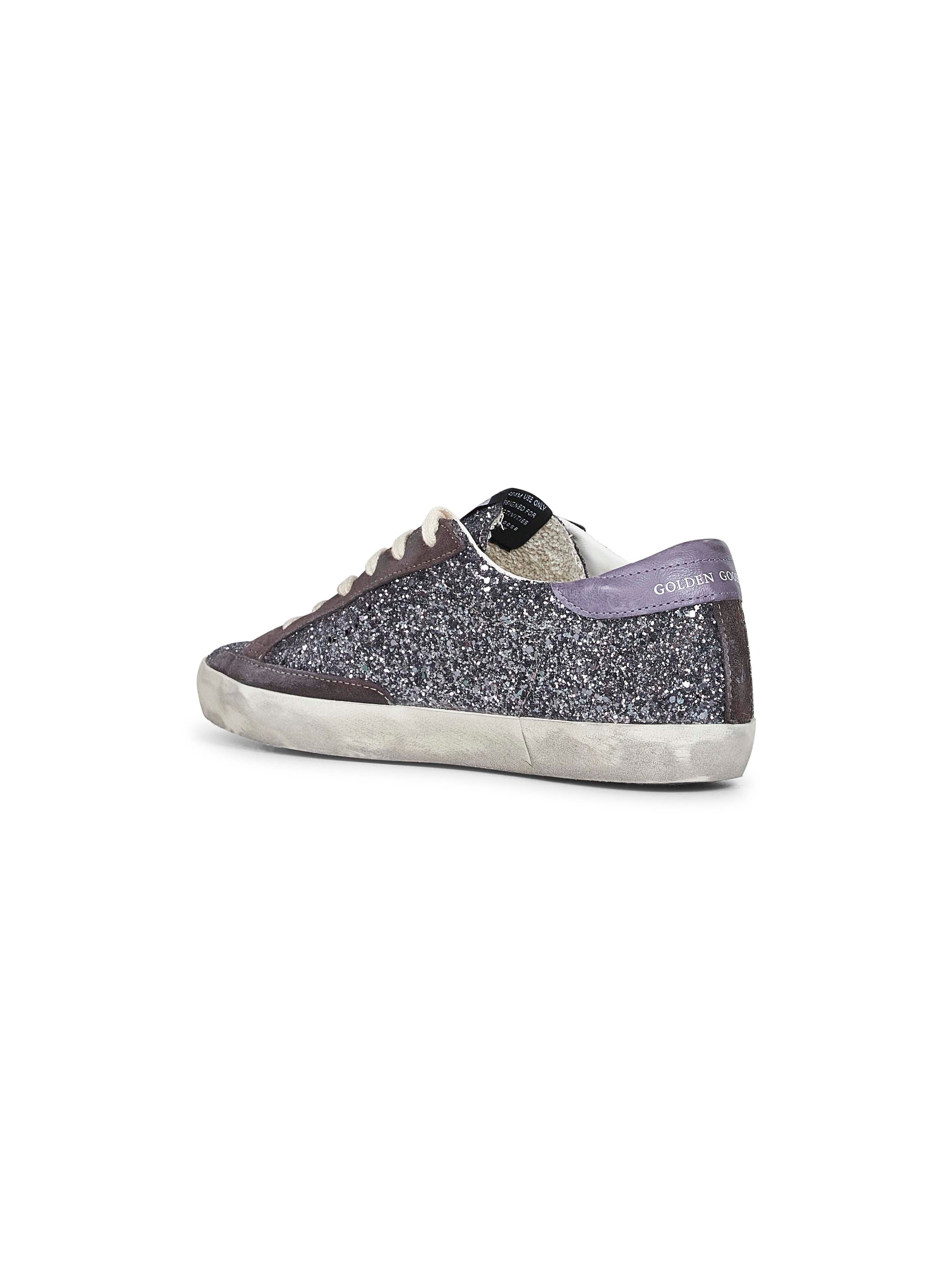 Golden Goose Women Light Anthracite Glitter Super-Star Sneakers - 3