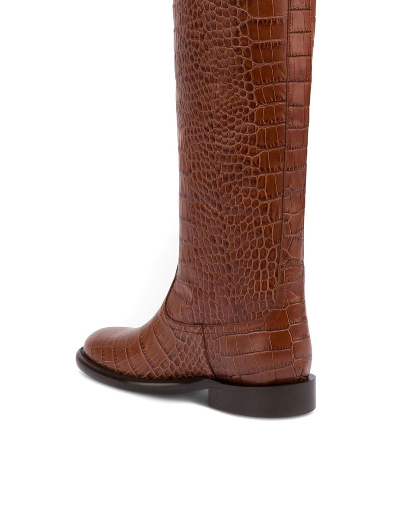 20mm Montana croco-embossed leather boots 4