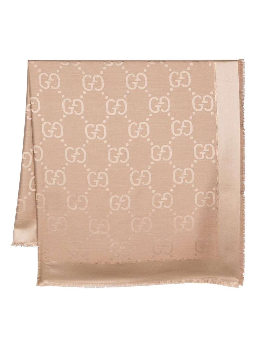 GG jacquard wool silk shawl - 1