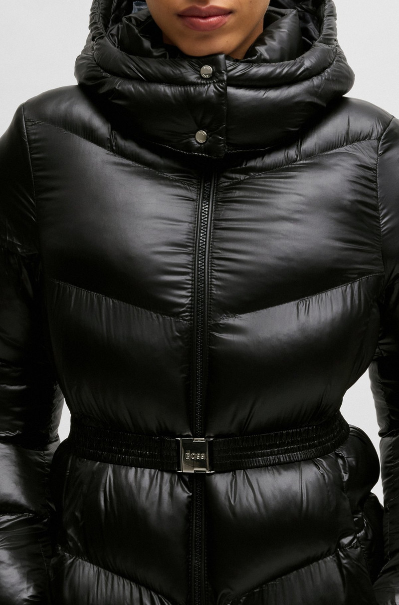 WATER-REPELLENT PUFFER JACKET WITH LOGO BELT 5