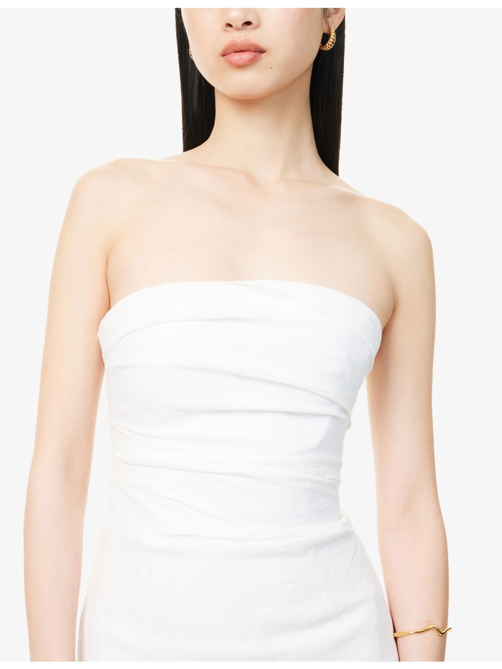 Sabella Strapless Linen Maxi Dress - 5