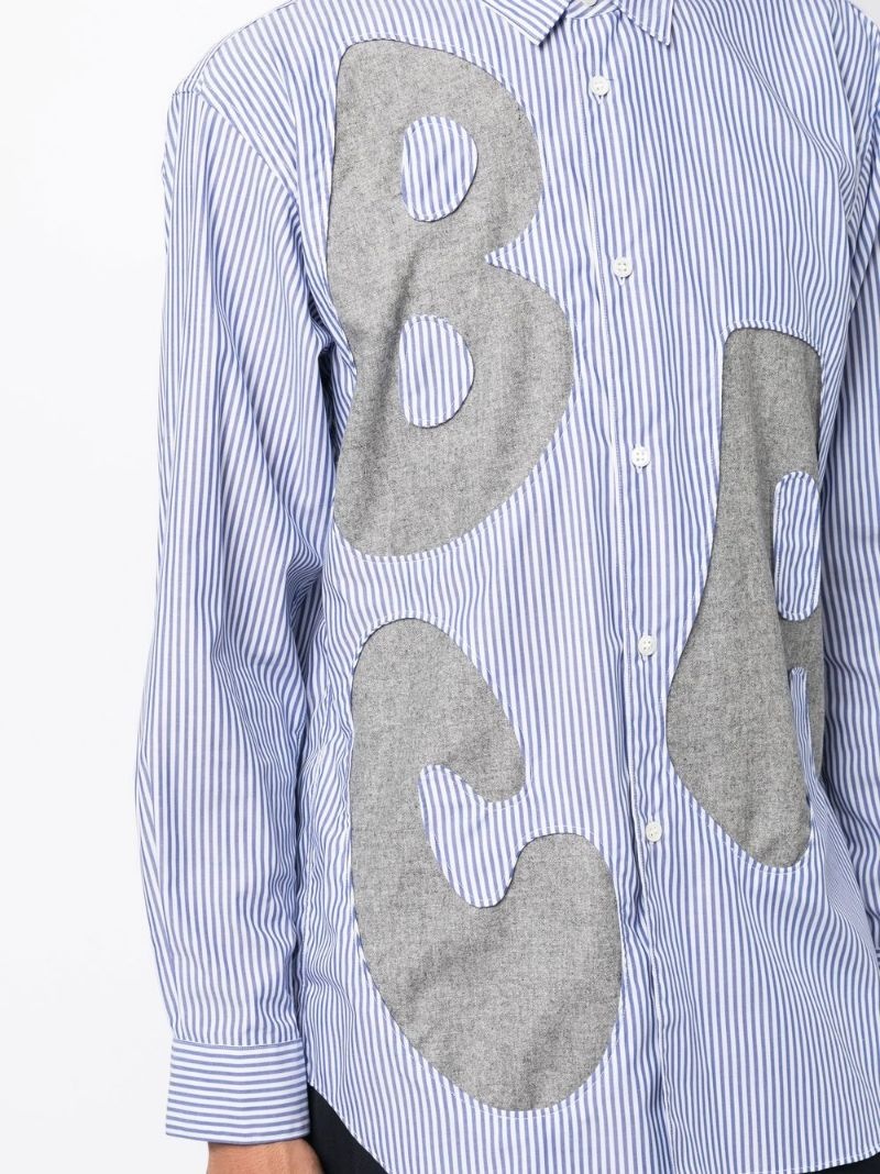 alphabet patch-detail long-sleeve shirt - 5