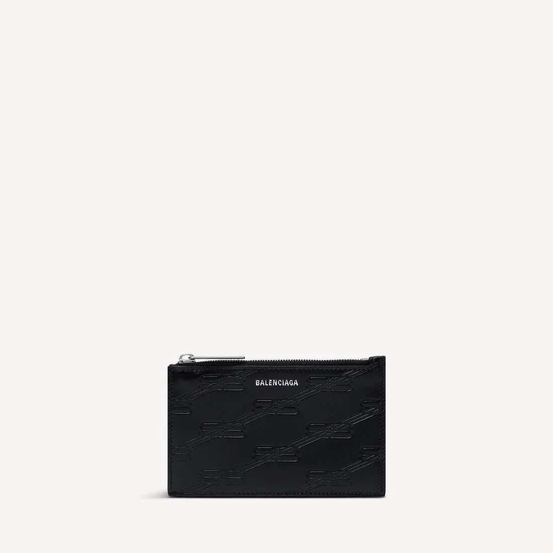 남자는 까만 상자에 있는 Monogram 긴 동전과 카드 홀더를 돋을새김했습니다 - 1