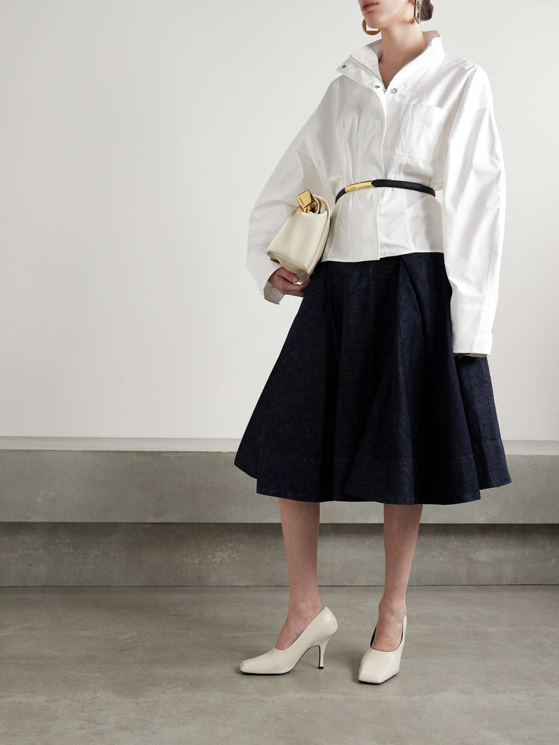 JACQUEMUS Belted cotton-poplin shirt White outlook