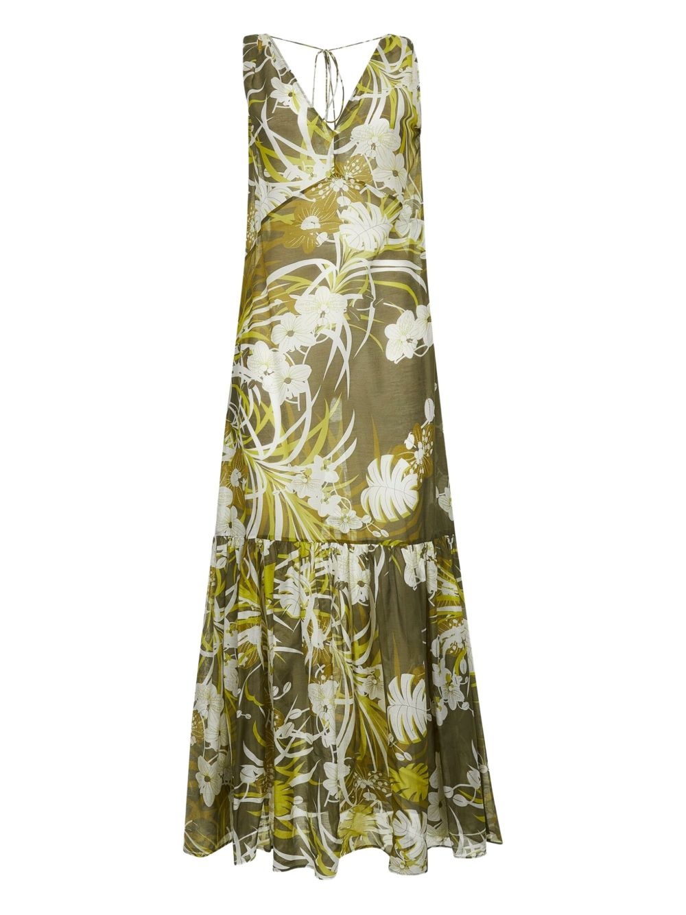 floral-print tiered maxi dress - 2
