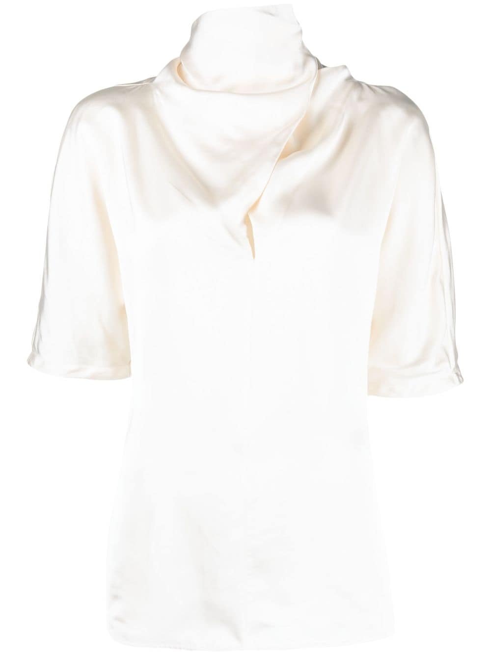 high-neck silk blouse - 1