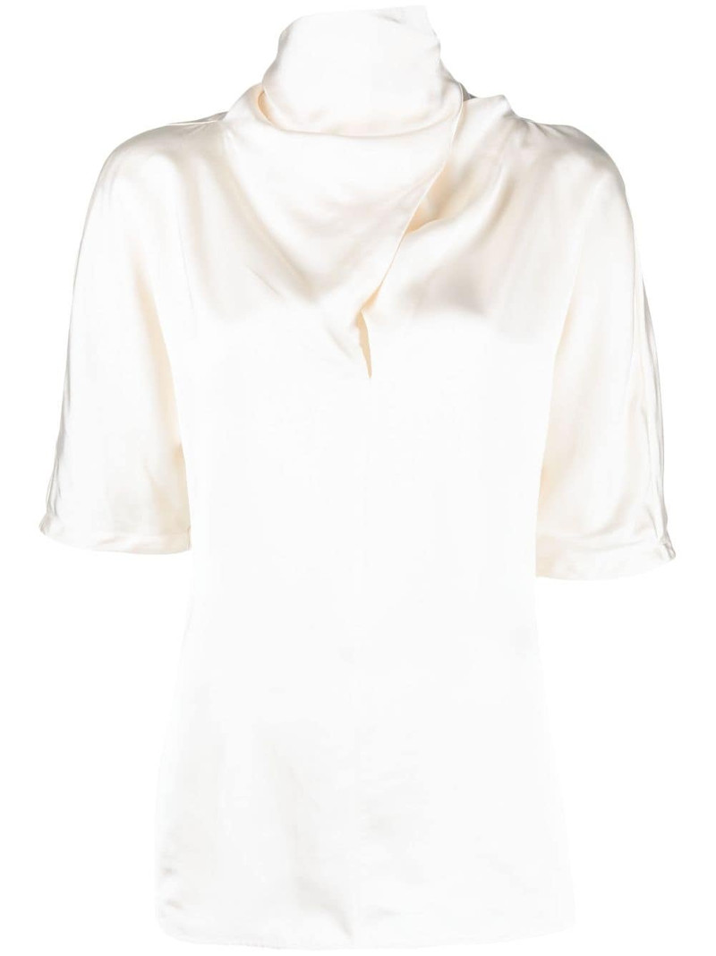 high-neck silk blouse 1