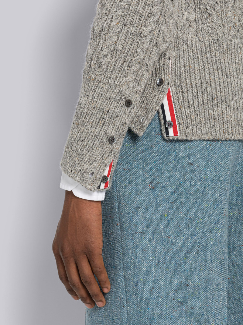Cashmere Cable V-Neck Cardigan 6