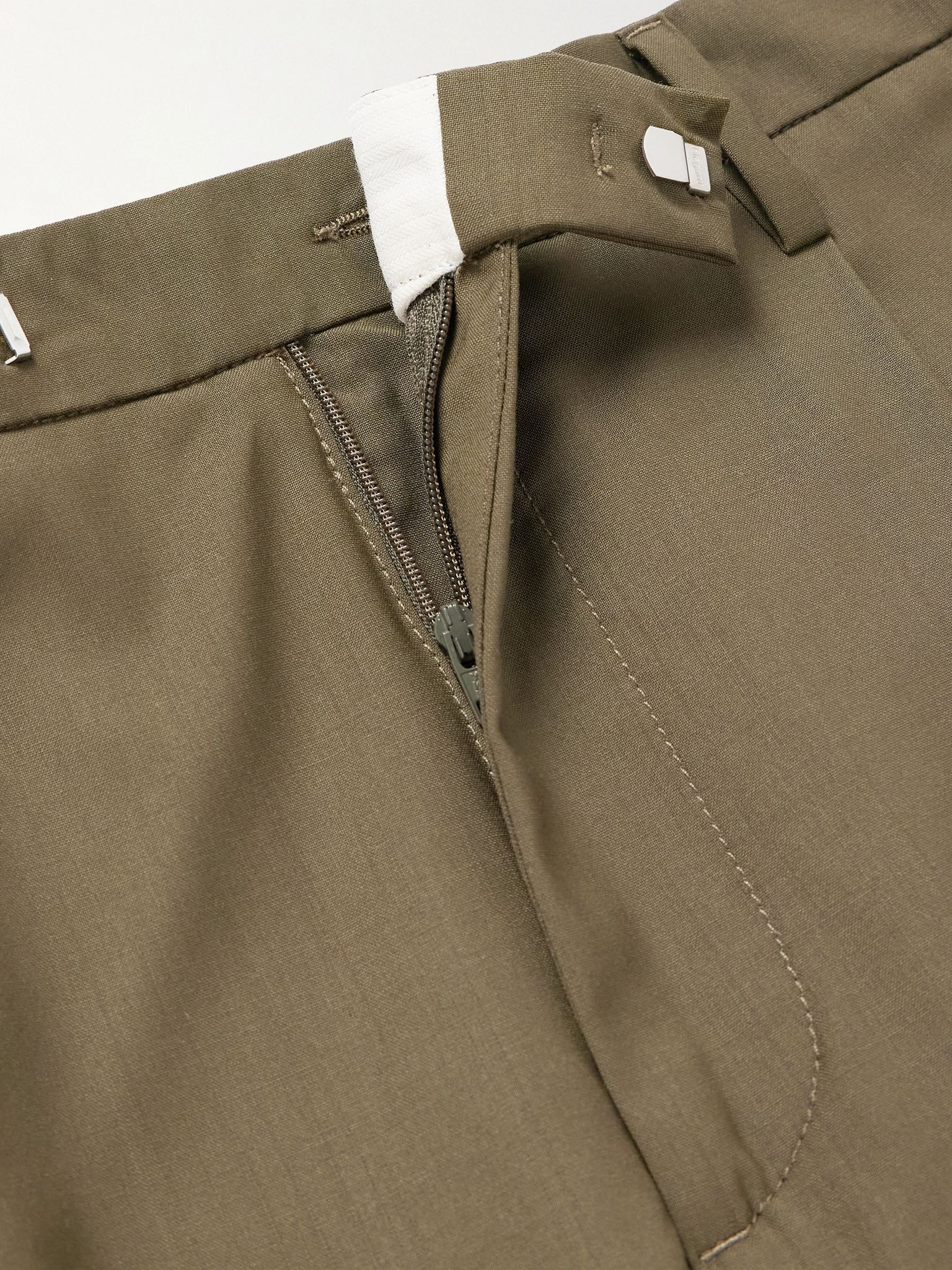 Masco Slim-Fit Straight-Leg Pleated Virgin Wool Trousers Green - 6