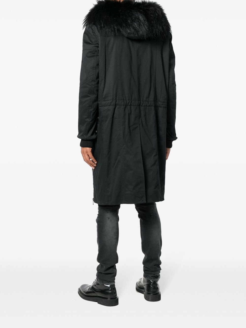 faux-fur trim parka - 4