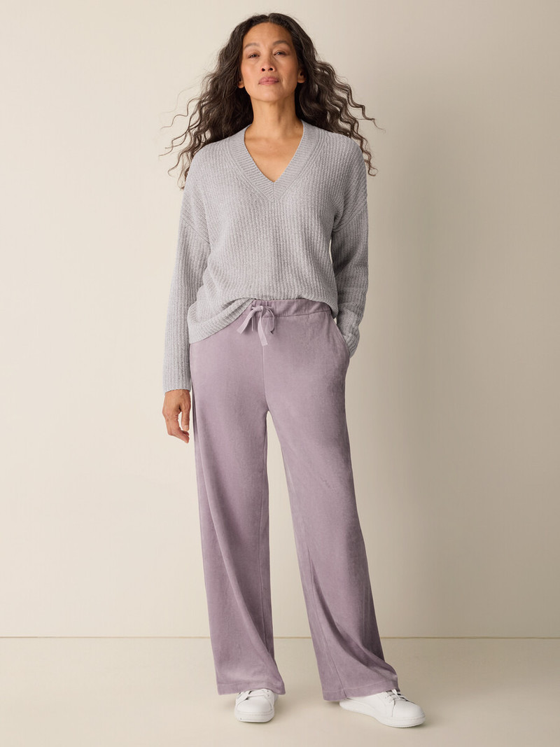 EILEEN FISHER Cozy Velour Knit Wide-Leg Pant outlook