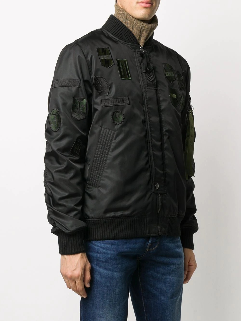 patch detail bomber jacket - 3