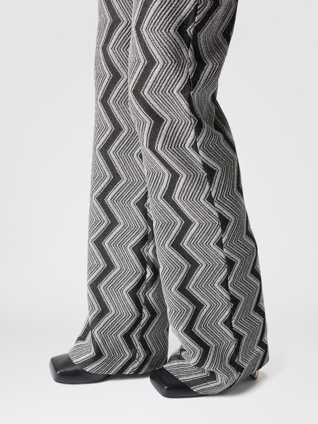 Flare trousers in zig zag lamé viscose - 5