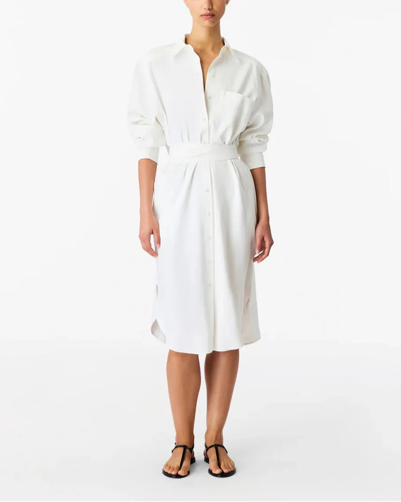 Another Tomorrow PLEAT BACK SHIRT DRESS outlook