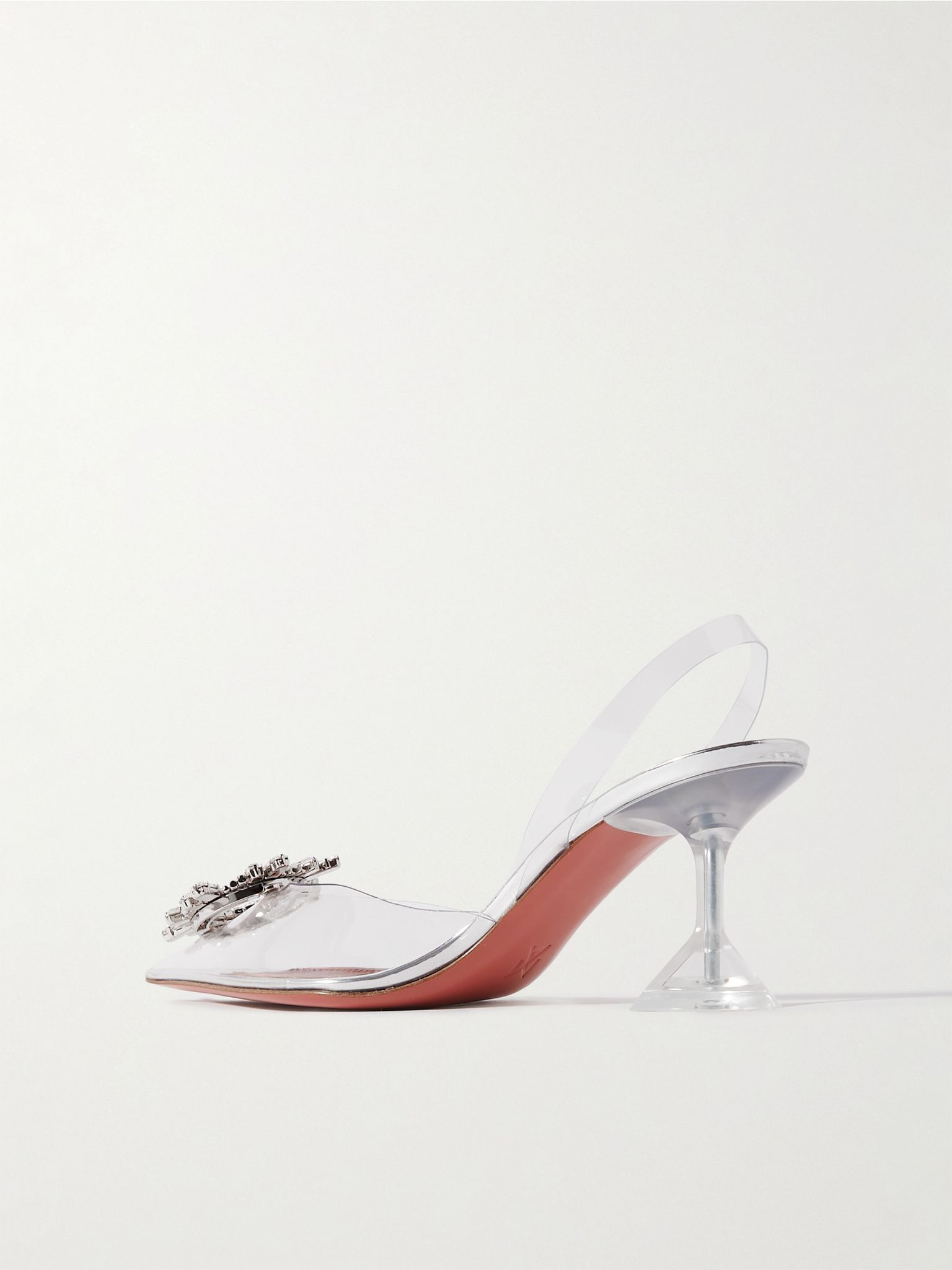 Begum crystal-embellished PVC slingback pumps Clear - 3