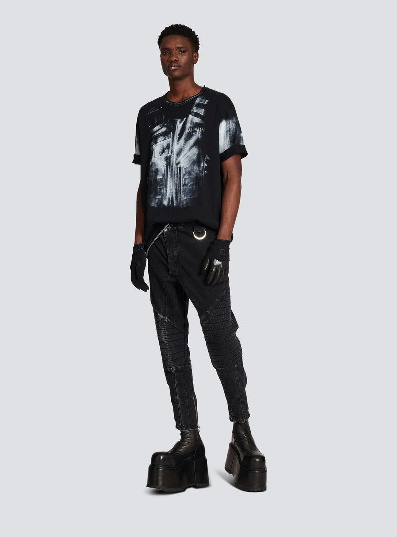 Balmain Ribbed cotton slim-fit jeans outlook