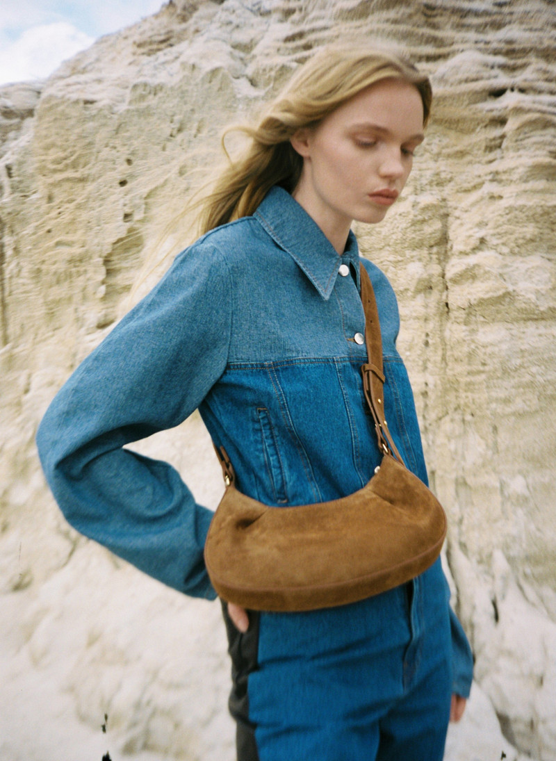 Elleme Dimple Moon Suede Cognac outlook